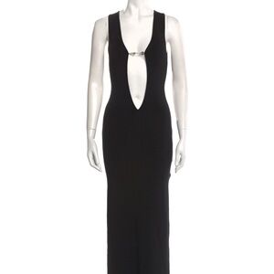 AYA MUSE GORGEOUS black plunge chain dress BNWT Size 4